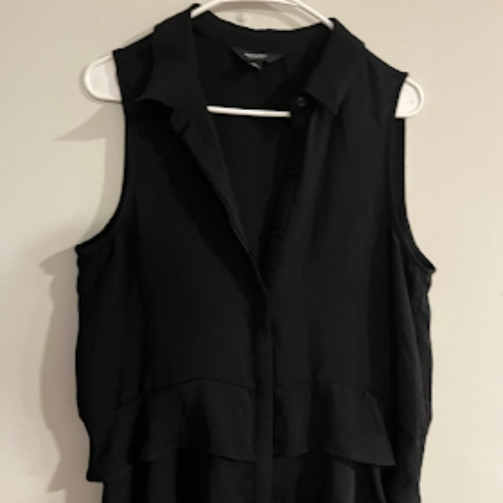 Black Button Up Top with Collar